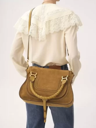 Borsa Marcie in pelle scamosciata
