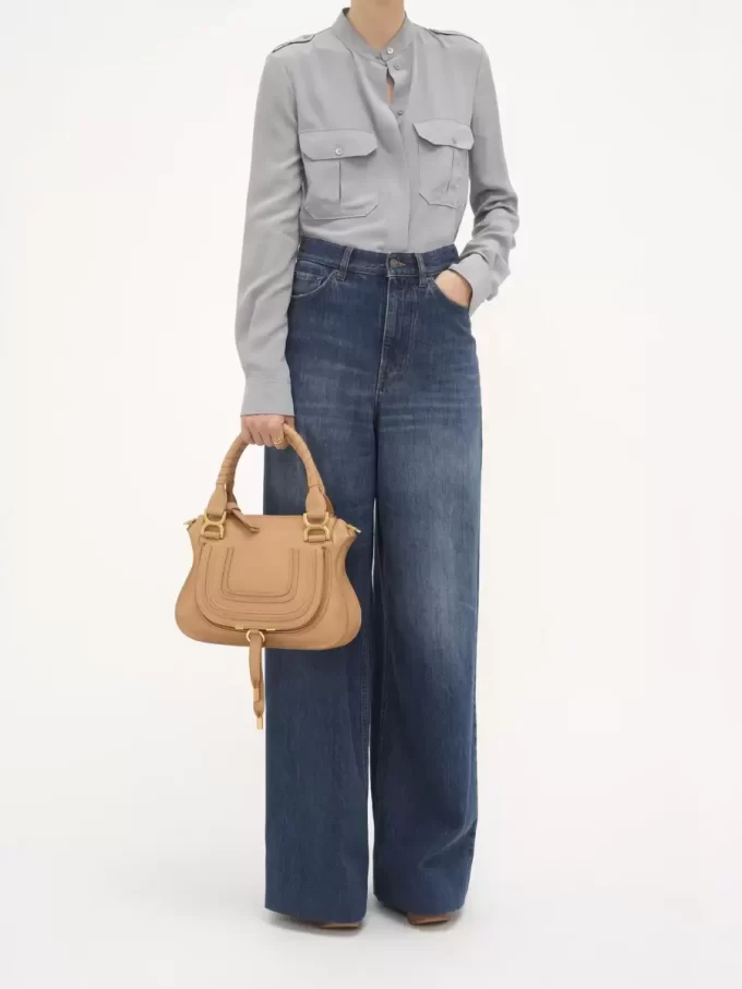Borsa Marcie piccola in pelle martellata