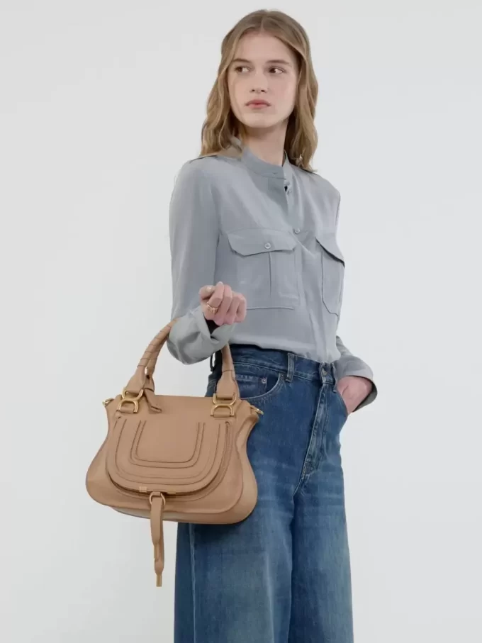 Borsa Marcie piccola in pelle martellata