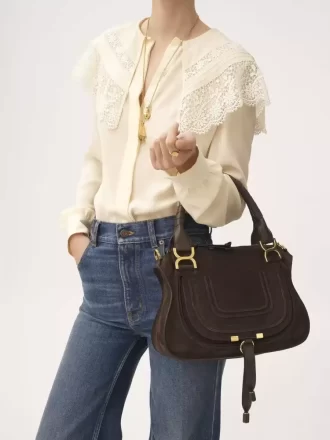 Borsa Marcie piccola in pelle scamosciata Borsa Marcie piccola in pelle scamosciata