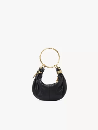 Borsa Mini Bracelet Hobo in pelle martellata