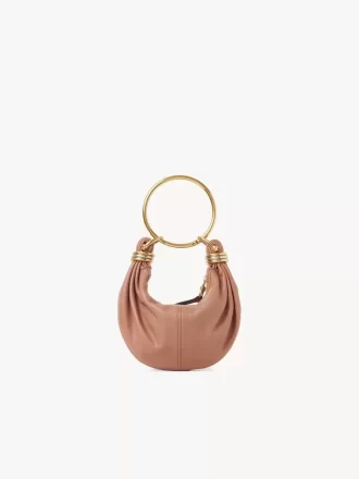 Borsa Mini Bracelet Hobo in pelle martellata