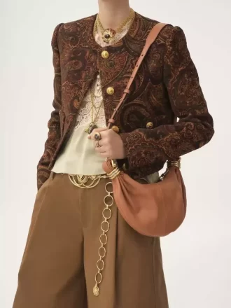 Borsa Mini Bracelet Hobo in pelle martellata
