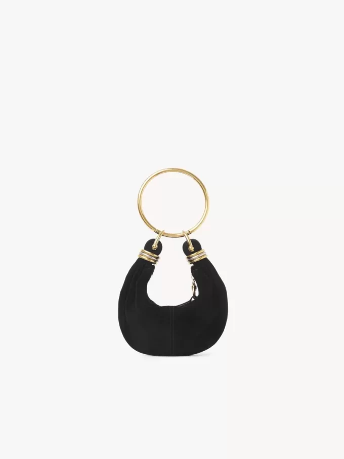 Borsa Mini Bracelet Hobo in pelle scamosciata