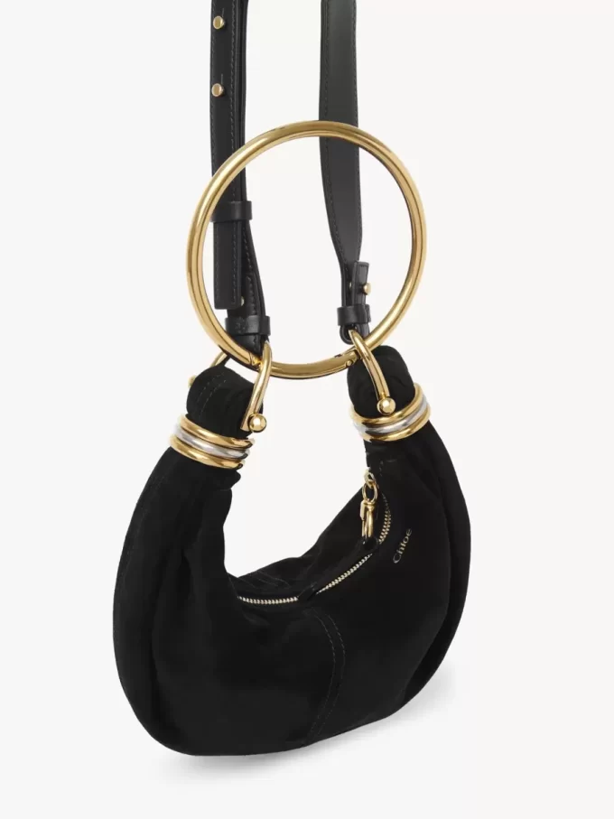 Borsa Mini Bracelet Hobo in pelle scamosciata