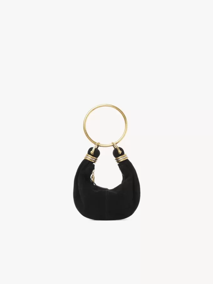 Borsa Mini Bracelet Hobo in pelle scamosciata