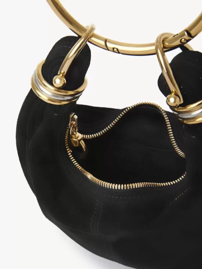Borsa Mini Bracelet Hobo in pelle scamosciata
