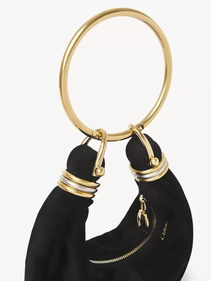 Borsa Mini Bracelet Hobo in pelle scamosciata