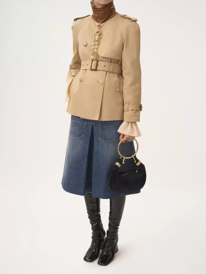 Borsa Mini Bracelet Hobo in pelle scamosciata