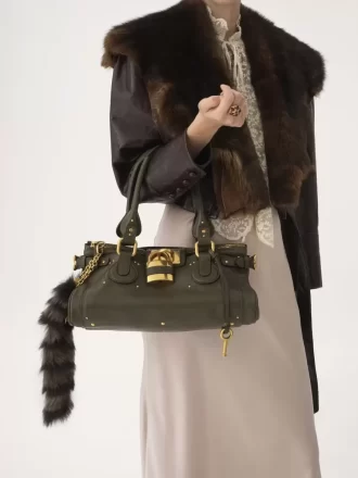 Borsa Paddington in pelle martellata