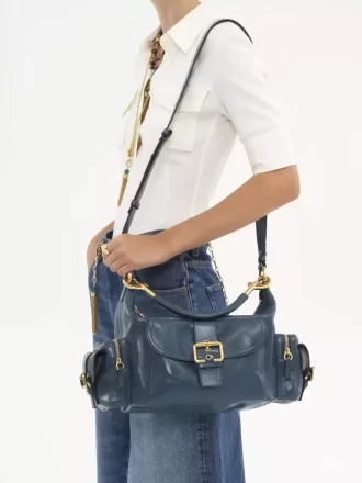 Borsa per macchina fotografica in pelle lucida