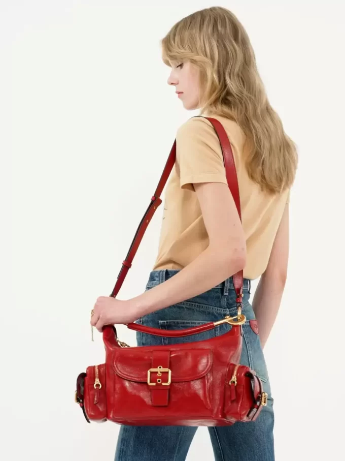 Borsa per macchina fotografica in pelle lucida Borsa per macchina fotografica in pelle lucida