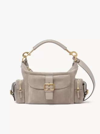 Borsa per macchina fotografica in pelle scamosciata