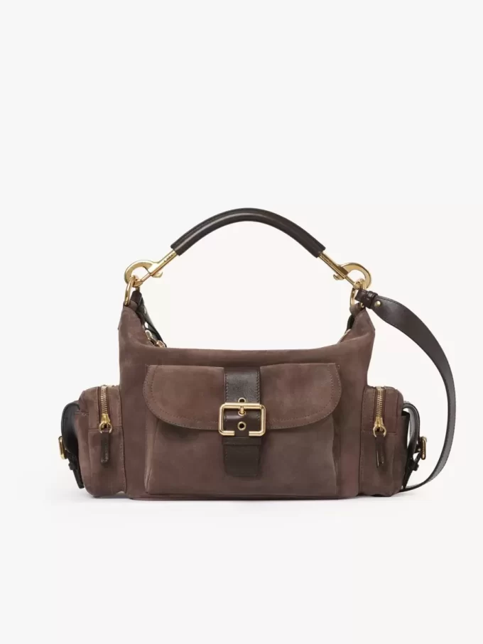Borsa per macchina fotografica in pelle scamosciata Borsa per macchina fotografica in pelle scamosciata
