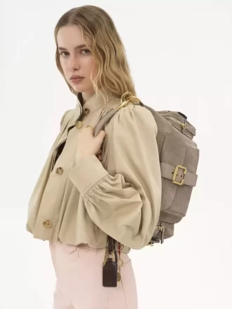 Borsa per macchina fotografica in pelle scamosciata