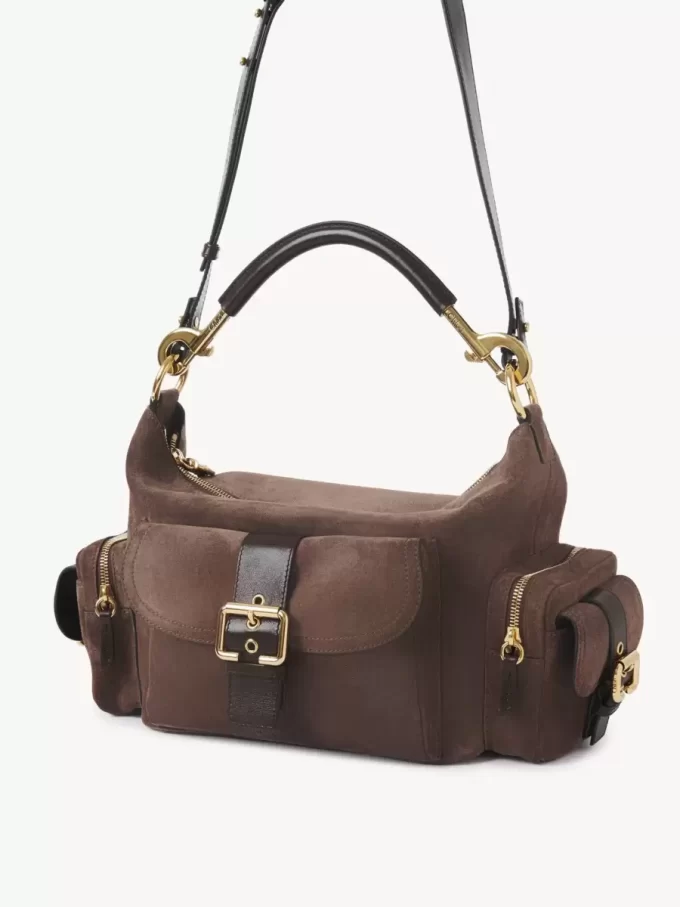 Borsa per macchina fotografica in pelle scamosciata Borsa per macchina fotografica in pelle scamosciata