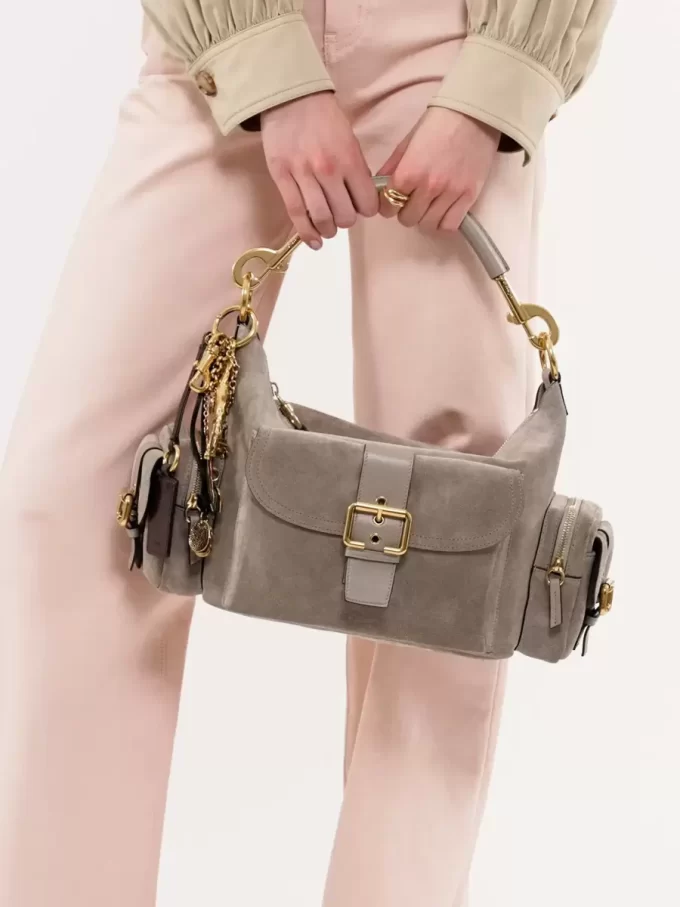 Borsa per macchina fotografica in pelle scamosciata Borsa per macchina fotografica in pelle scamosciata