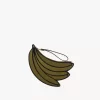 Borsa piatta a forma di banana in pelle martellata Borsa piatta a forma di banana in pelle martellata