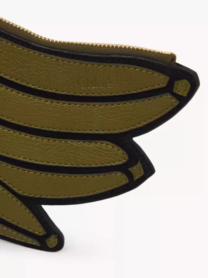 Borsa piatta a forma di banana in pelle martellata Borsa piatta a forma di banana in pelle martellata