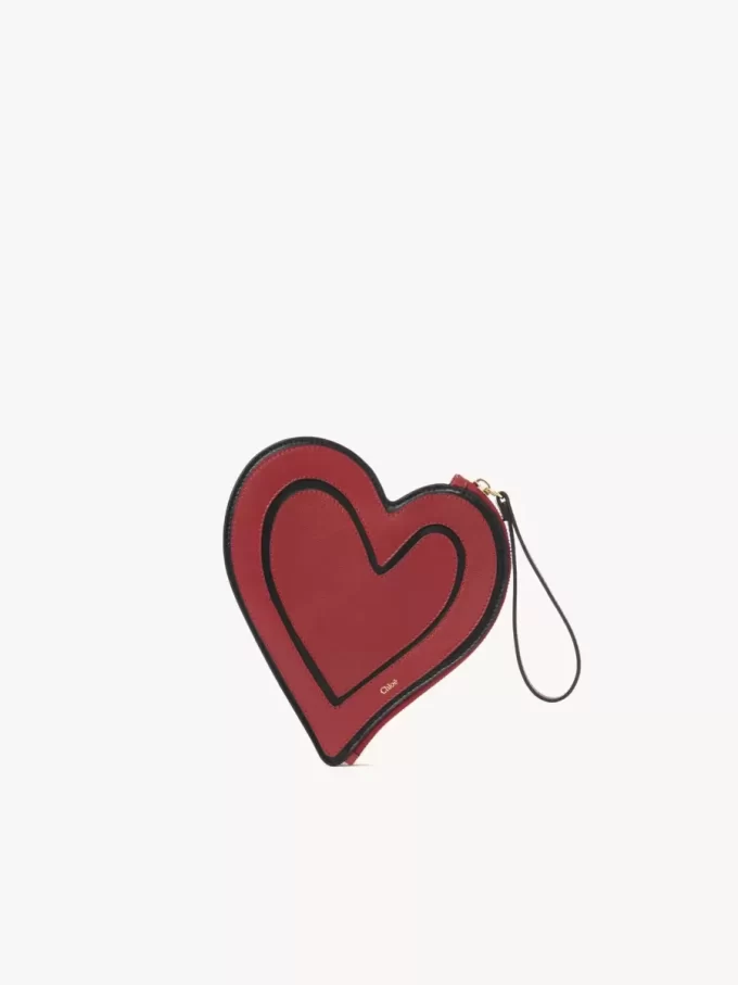 Borsa piatta Chloé Symbols Heart in pelle martellata Borsa piatta Chloé Symbols Heart in pelle martellata