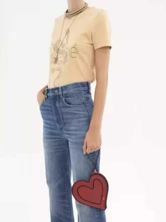 Borsa piatta Chloé Symbols Heart in pelle martellata Borsa piatta Chloé Symbols Heart in pelle martellata