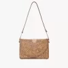 Borsa piatta Summer Banana con tracolla in rafia Borsa piatta Summer Banana con tracolla in rafia