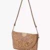 Borsa piatta Summer Banana con tracolla in rafia Borsa piatta Summer Banana con tracolla in rafia