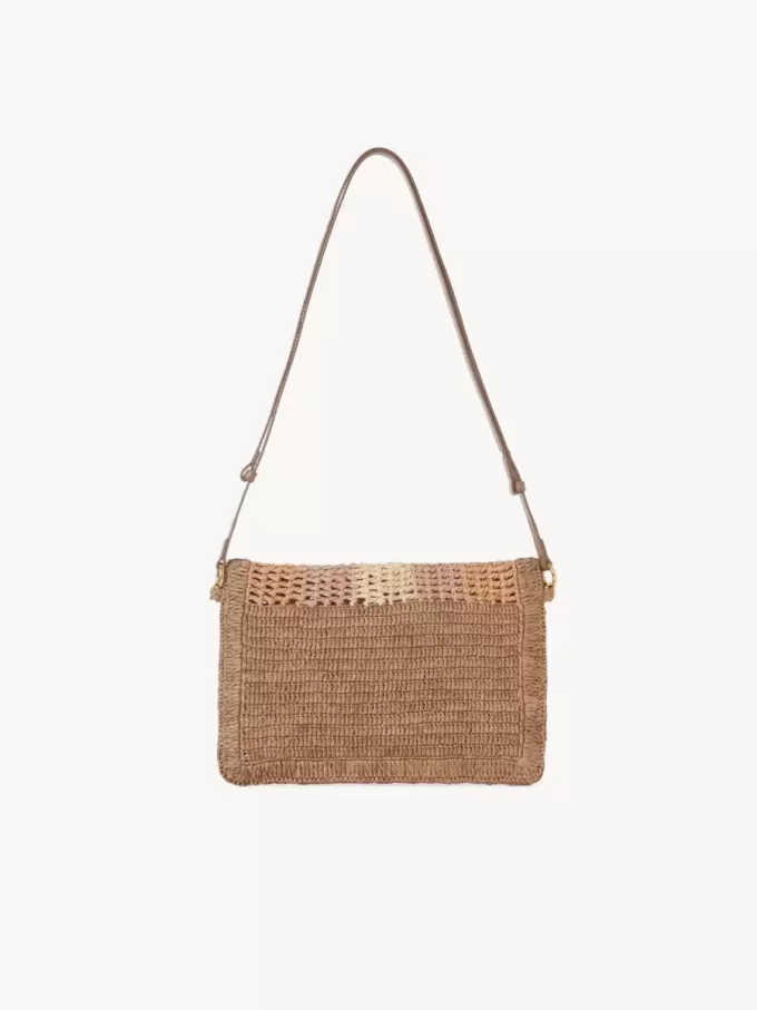 Borsa piatta Summer Banana con tracolla in rafia Borsa piatta Summer Banana con tracolla in rafia
