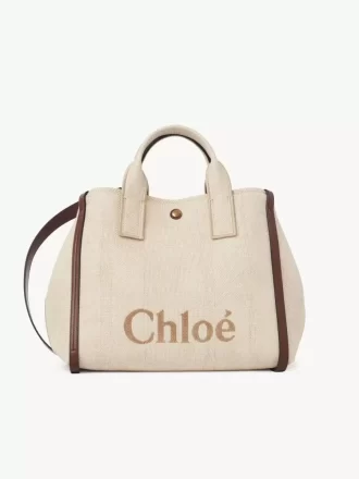 Borsa tote Chloé Carry in fibre effetto rafia