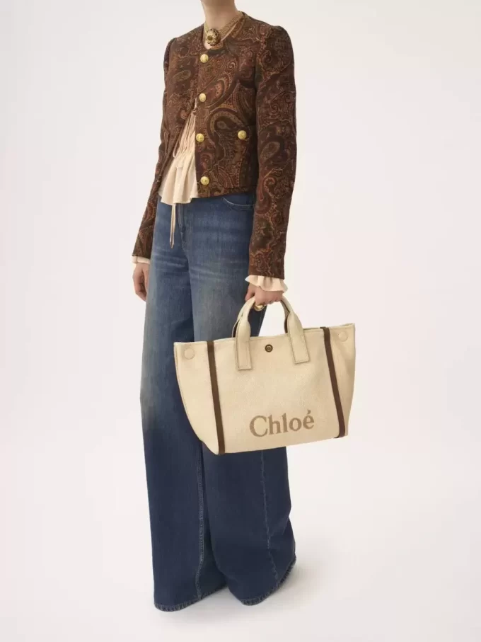 Borsa tote Chloé Carry in fibre effetto rafia Borsa tote Chloé Carry in fibre effetto rafia