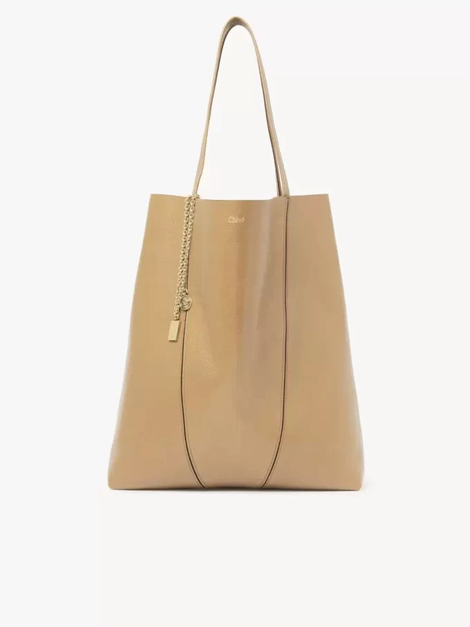 Borsa tote Chloé Spin grande in pelle martellata Borsa tote Chloé Spin grande in pelle martellata