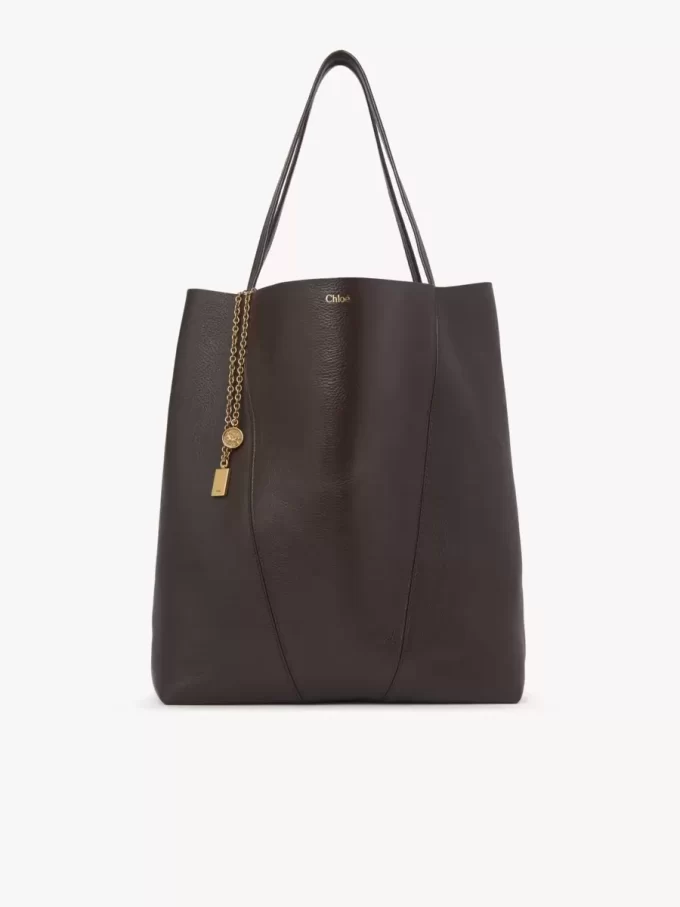 Borsa tote Chloé Spin grande in pelle martellata Borsa tote Chloé Spin grande in pelle martellata