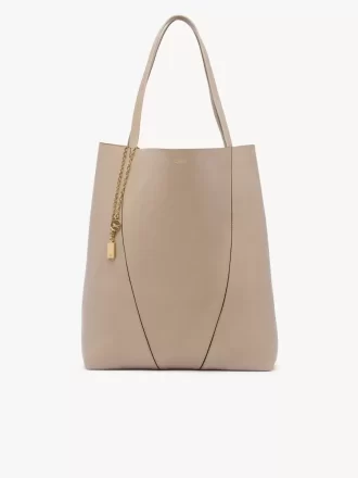 Borsa tote Chloé Spin grande in pelle martellata
