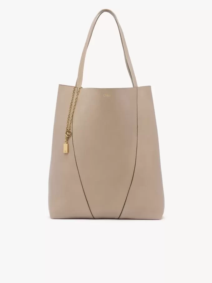 Borsa tote Chloé Spin grande in pelle martellata Borsa tote Chloé Spin grande in pelle martellata