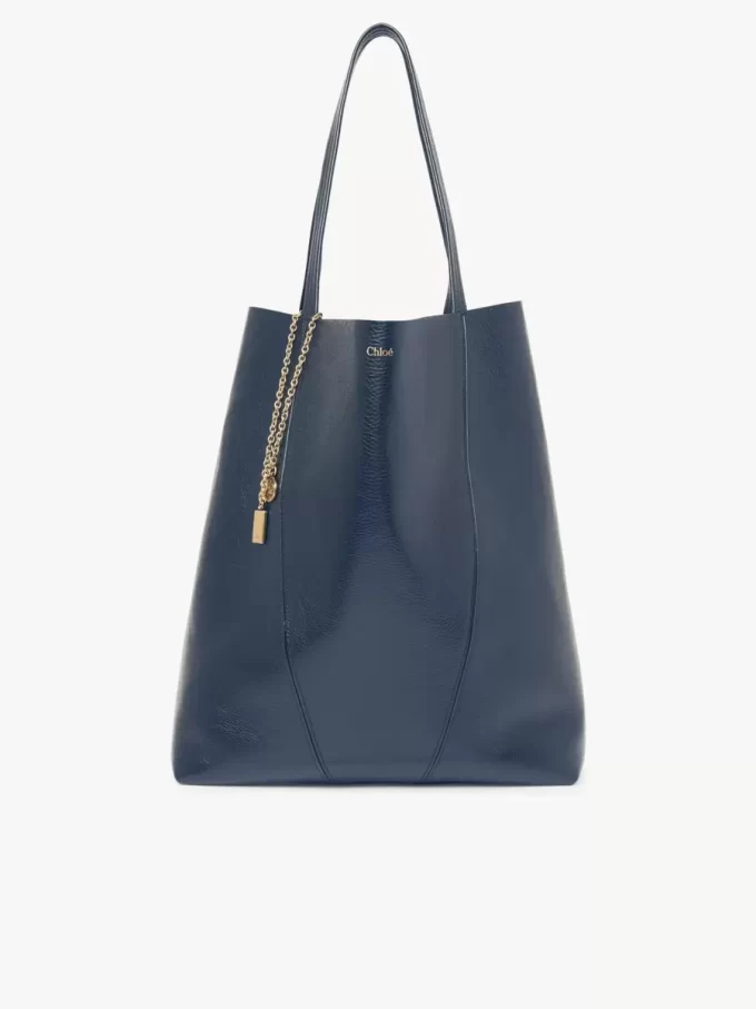 Borsa tote Chloé Spin grande in pelle martellata Borsa tote Chloé Spin grande in pelle martellata