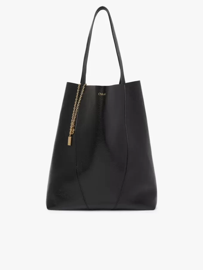 Borsa tote Chloé Spin grande in pelle martellata Borsa tote Chloé Spin grande in pelle martellata