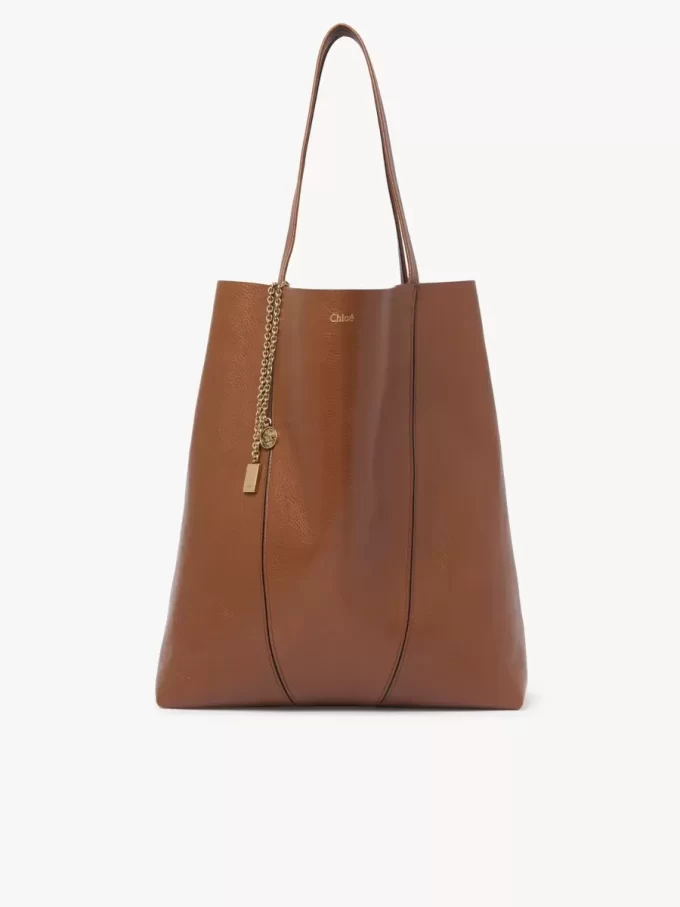 Borsa tote Chloé Spin grande in pelle martellata Borsa tote Chloé Spin grande in pelle martellata