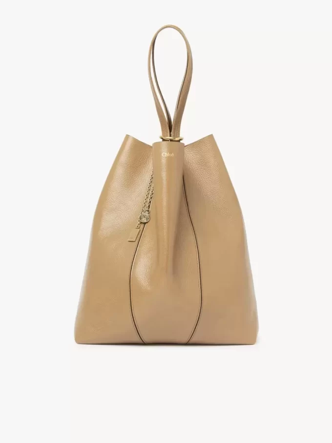 Borsa tote Chloé Spin grande in pelle martellata Borsa tote Chloé Spin grande in pelle martellata