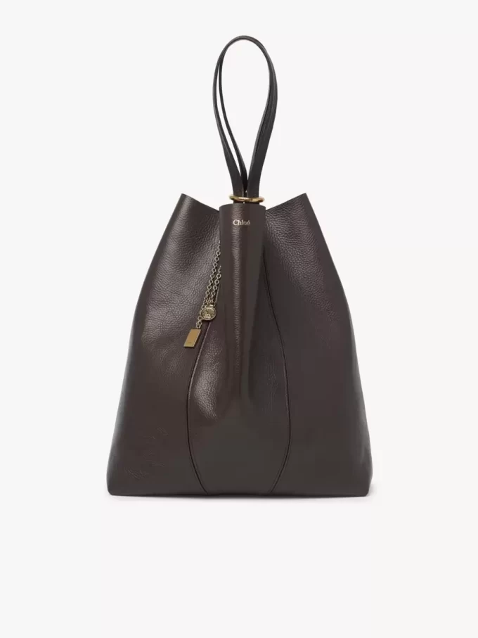 Borsa tote Chloé Spin grande in pelle martellata Borsa tote Chloé Spin grande in pelle martellata