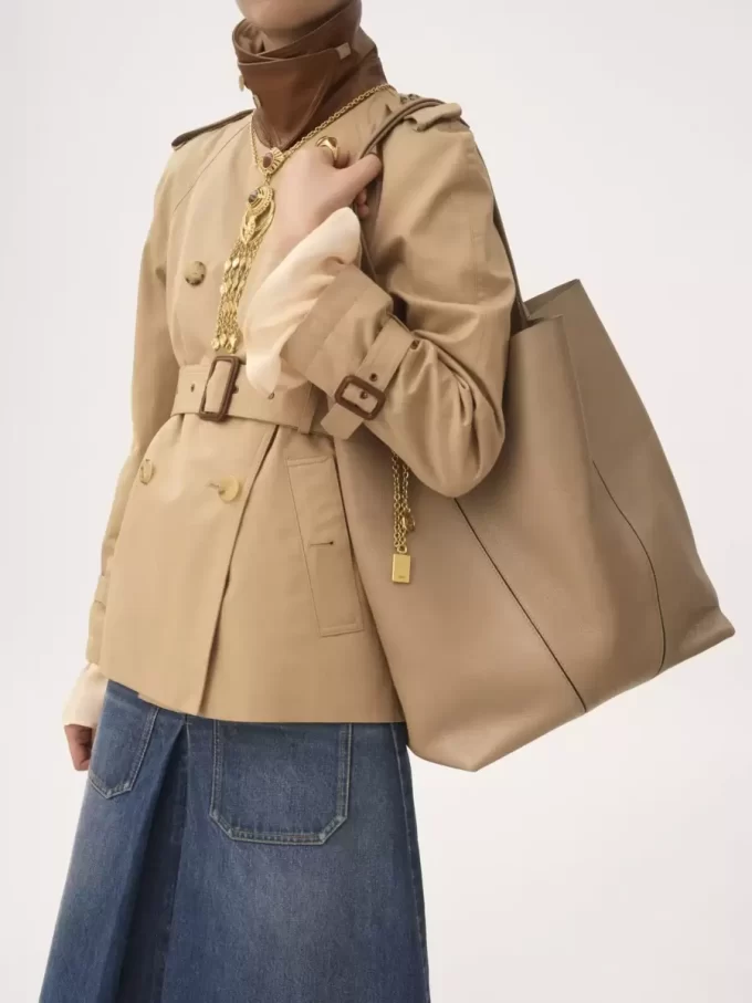 Borsa tote Chloé Spin grande in pelle martellata Borsa tote Chloé Spin grande in pelle martellata