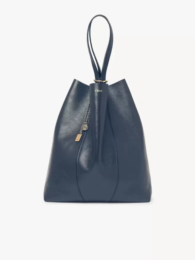 Borsa tote Chloé Spin grande in pelle martellata Borsa tote Chloé Spin grande in pelle martellata