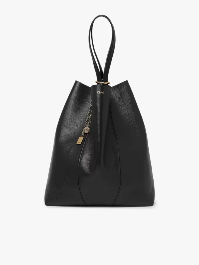 Borsa tote Chloé Spin grande in pelle martellata Borsa tote Chloé Spin grande in pelle martellata