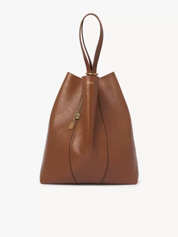 Borsa tote Chloé Spin grande in pelle martellata Borsa tote Chloé Spin grande in pelle martellata