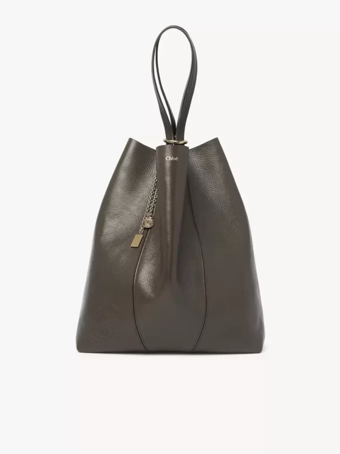 Borsa tote Chloé Spin grande in pelle martellata Borsa tote Chloé Spin grande in pelle martellata