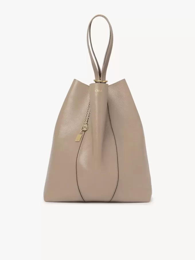 Borsa tote Chloé Spin grande in pelle martellata Borsa tote Chloé Spin grande in pelle martellata