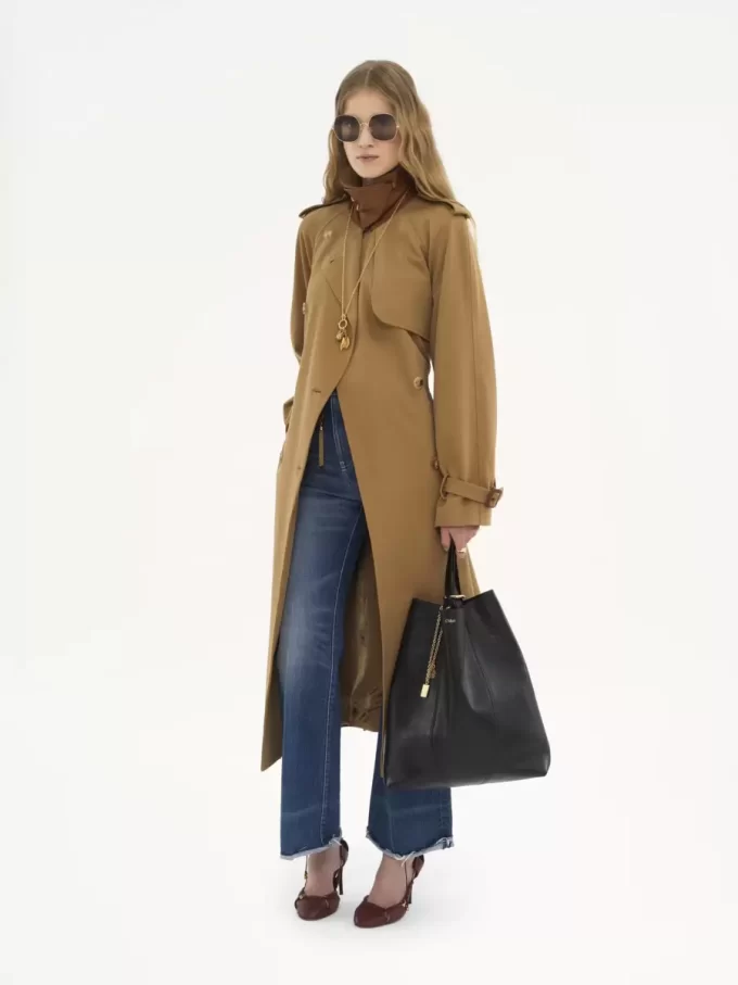 Borsa tote Chloé Spin grande in pelle martellata Borsa tote Chloé Spin grande in pelle martellata