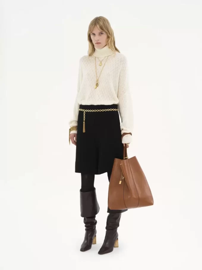 Borsa tote Chloé Spin grande in pelle martellata Borsa tote Chloé Spin grande in pelle martellata