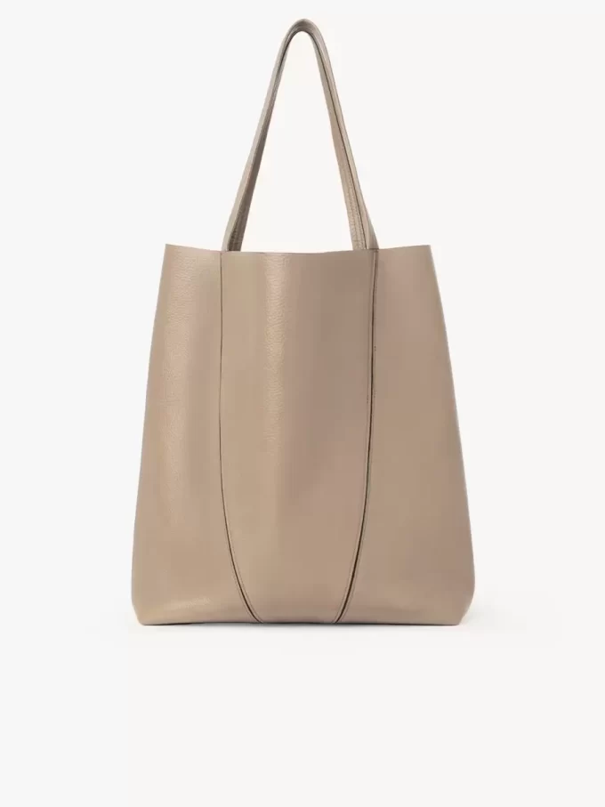 Borsa tote Chloé Spin grande in pelle martellata Borsa tote Chloé Spin grande in pelle martellata