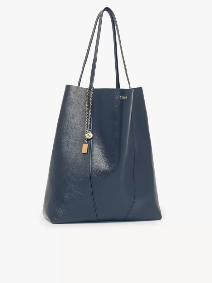 Borsa tote Chloé Spin grande in pelle martellata Borsa tote Chloé Spin grande in pelle martellata