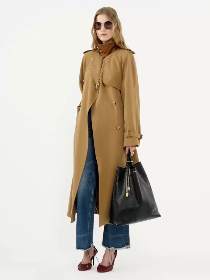 Borsa tote Chloé Spin grande in pelle martellata Borsa tote Chloé Spin grande in pelle martellata